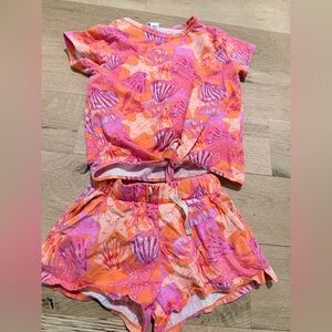 Crewcuts Pink and Orange Seashell Print Outfit